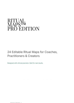 Ritual Maps™ PRO Edition – Editable Nervous-System Ritual Maps (For Coaches & Practitioners) Miracelle