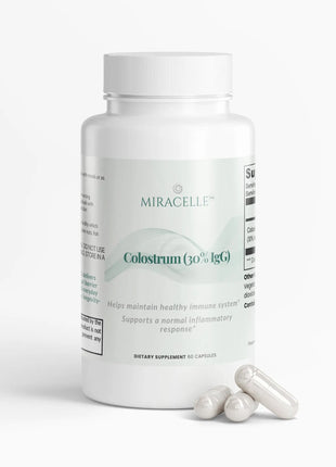 Miracelle™ Colostrum with 30% IgG supports gut barrier function, digestive comfort, and everyday immune readiness in a simple daily capsule.