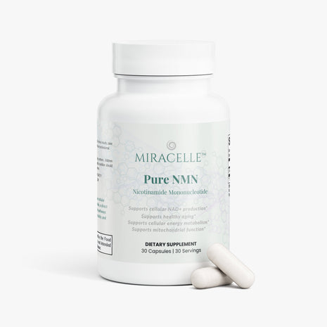 Miracelle™ Pure NMN provides 500mg NMN per capsule to support NAD+ precursor pathways, cellular energy metabolism, mitochondrial function, and healthy aging.